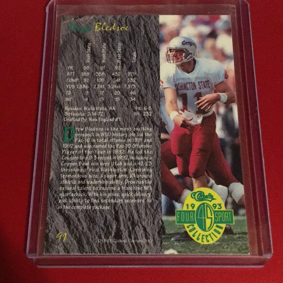 Drew Bledsoe autographed card - Picture 2 of 7